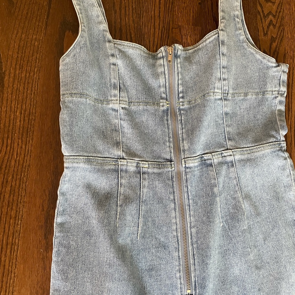 Denim bell bottom jumpsuit
